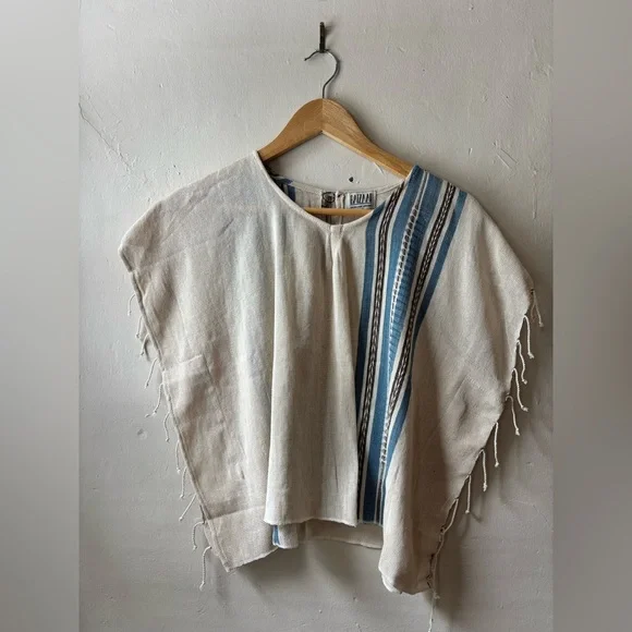 Baizaar Handmade Apparel Striped Cream and Brown Cotton Women's Top NWT - Picture 12 of 12